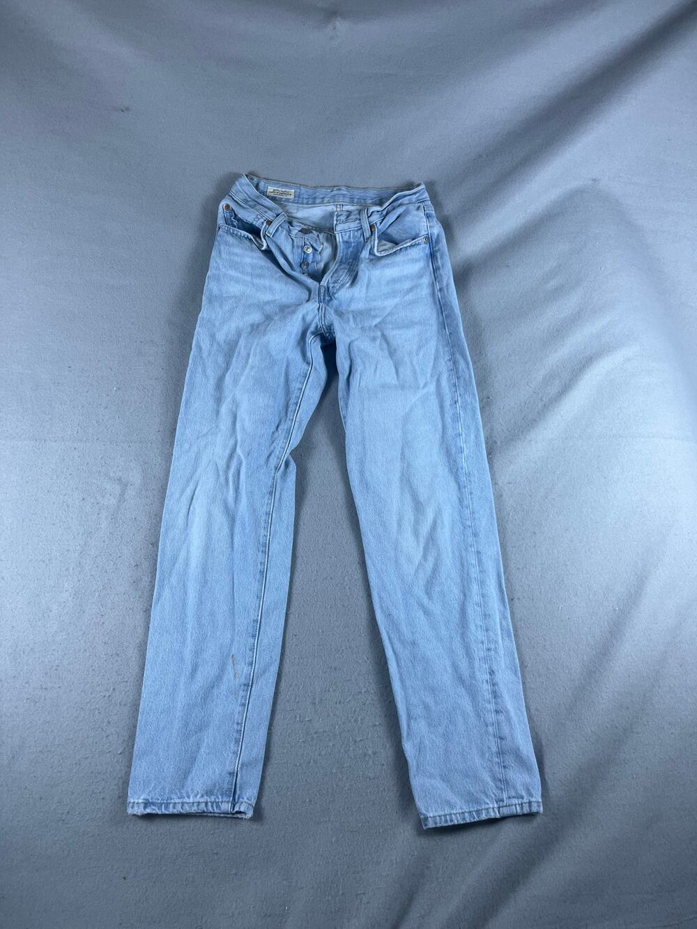 Levi's Premium 501 81 Mom Jeans Womens 24x31 Blue Straight Light Wash Button Fly